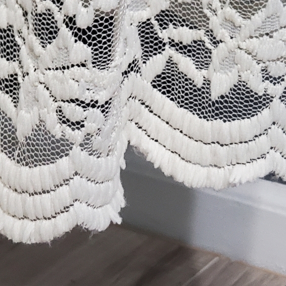 Coii Cream Lace Midi Short Sleeve Dress Women's Size Large - Picture 6 of 6